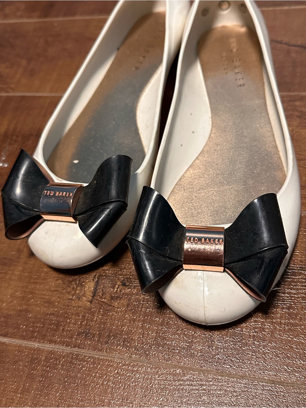 Ted Baker Cream Ballet Flats with Subtle Gloss